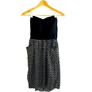 Xhilaration Small strapless black and white casual dress sweetheart neckline